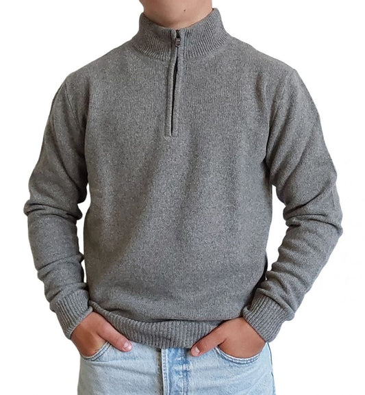 Maglia Uomo Mezza Zip Cashmere Rigenerato-0