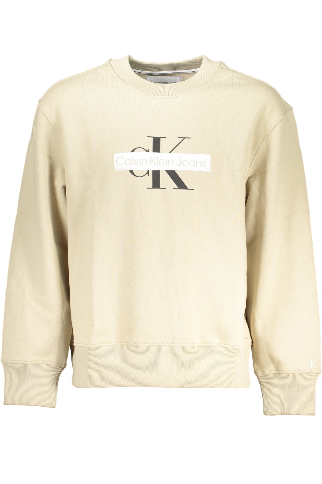 CALVIN KLEIN FELPA SENZA ZIP UOMO BEIGE-0