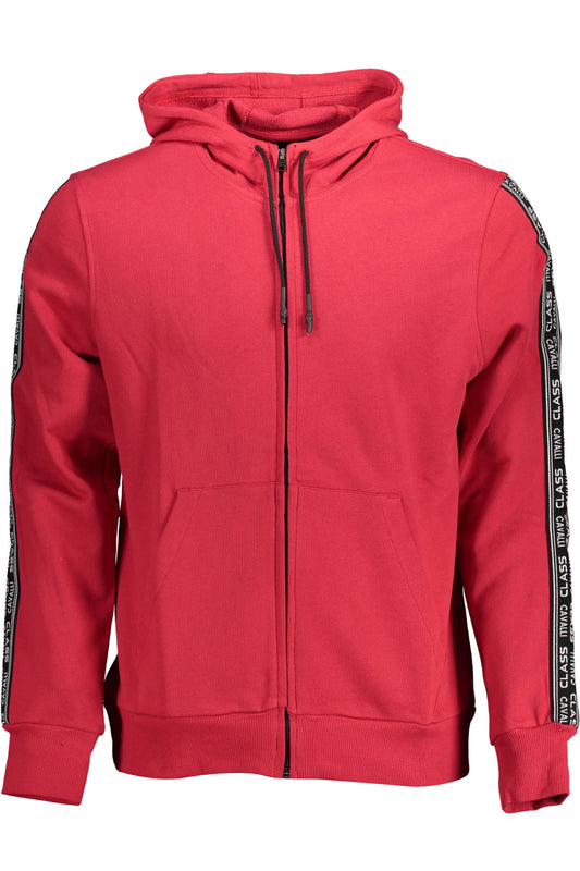 CAVALLI CLASS FELPA CON ZIP UOMO ROSSO-0