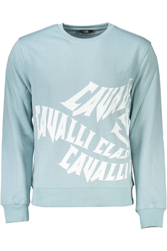 CAVALLI CLASS FELPA SENZA ZIP UOMO AZZURRO-0