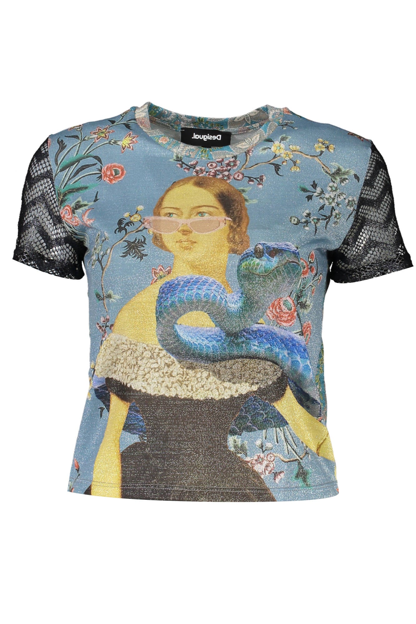 DESIGUAL T-SHIRT MANICHE CORTE DONNA AZZURRO-0