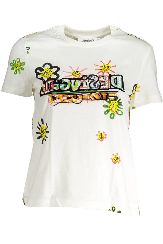 DESIGUAL T-SHIRT MANICHE CORTE DONNA BIANCO-0