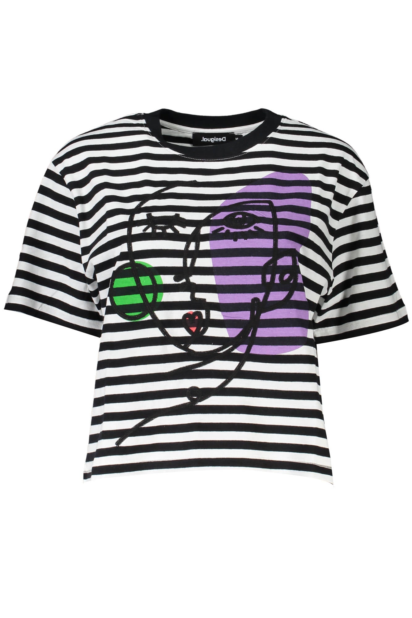 DESIGUAL T-SHIRT MANICHE CORTE DONNA NERO-0