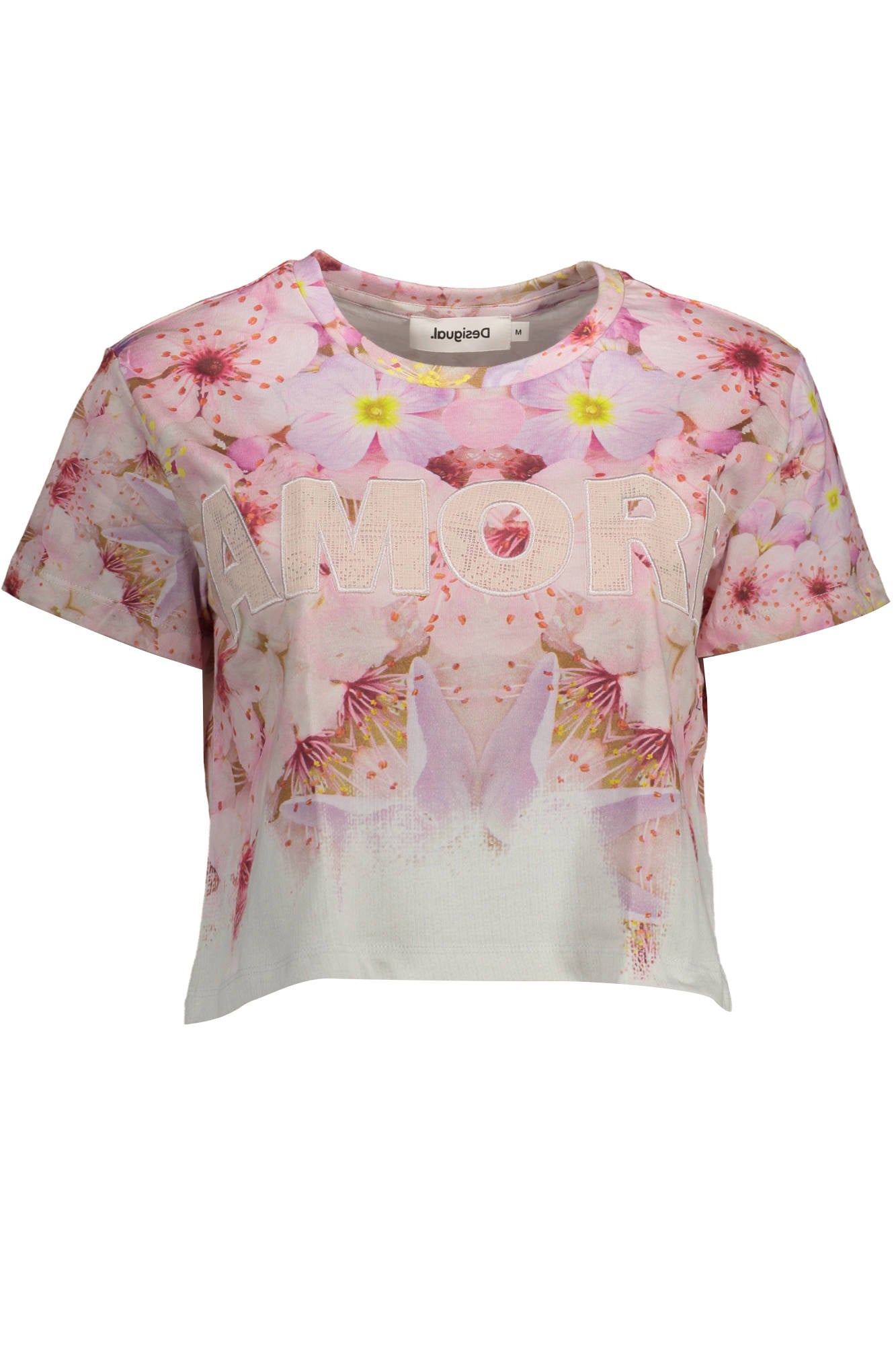 DESIGUAL T-SHIRT MANICHE CORTE DONNA ROSA-0