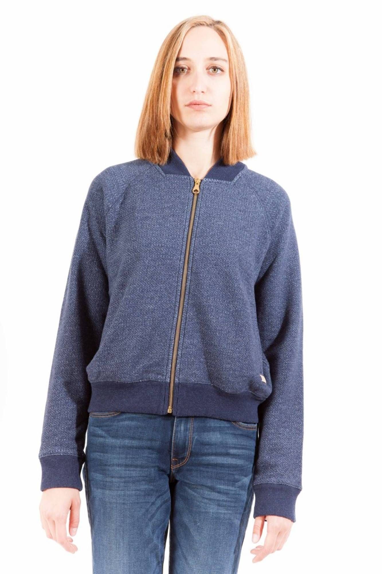 GANT FELPA CON ZIP DONNA BLU-0