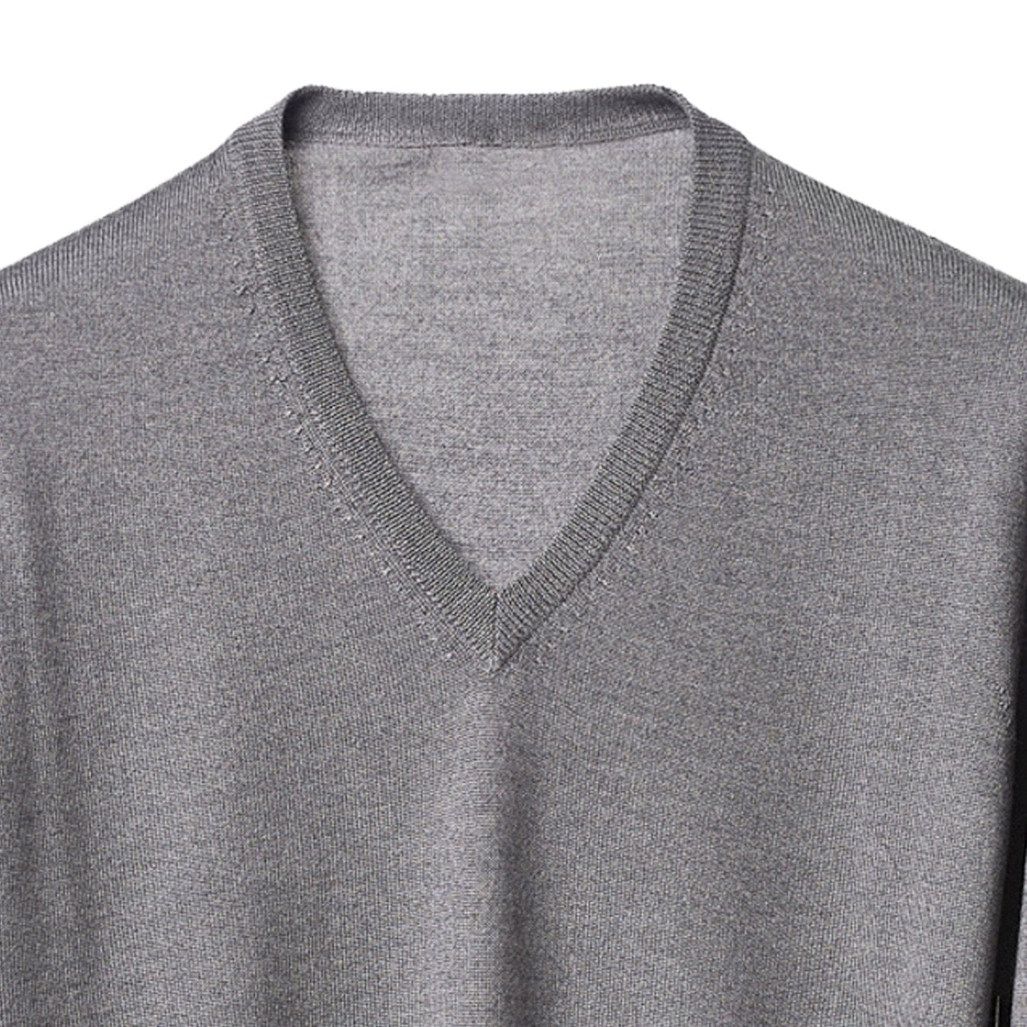 Maglia Uomo in misto Cashmere, Seta e Lana Merino Extrafine Scollo a V-2