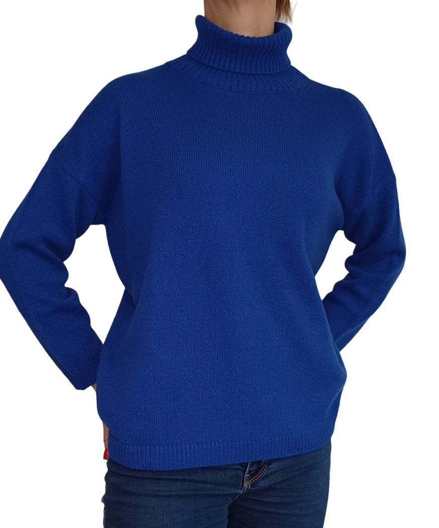 Maglia Donna Over Collo Alto Cashmere Rigenerato-2