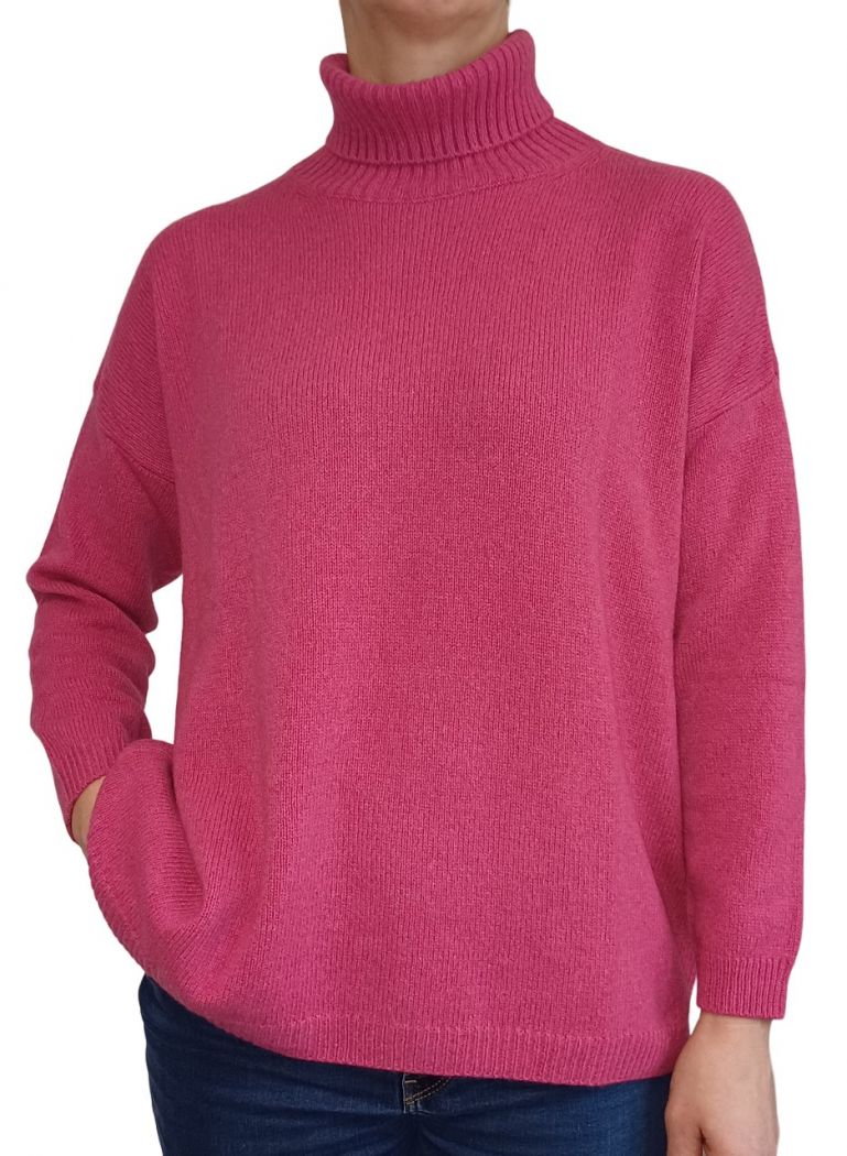 Maglia Donna Over Collo Alto Cashmere Rigenerato-4