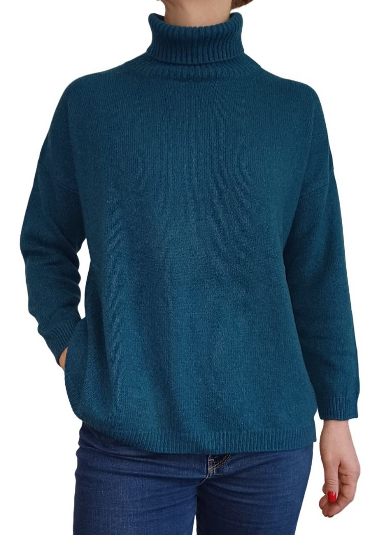 Maglia Donna Over Collo Alto Cashmere Rigenerato-7