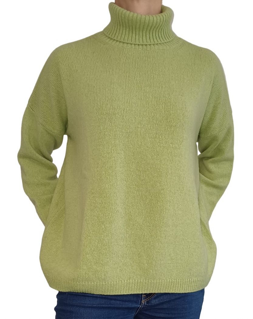 Maglia Donna Over Collo Alto Cashmere Rigenerato-9