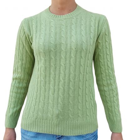 Maglia donna a trecce girocollo in cashmere rigenerato-10