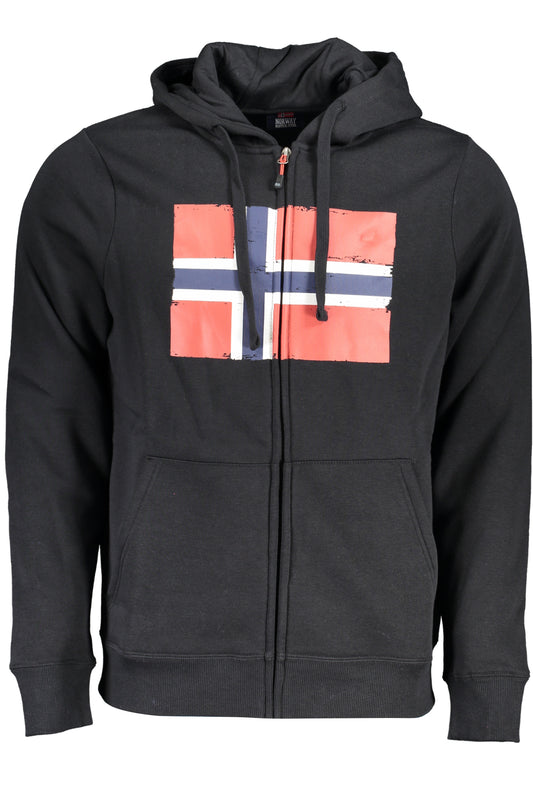 NORWAY 1963 FELPA CON ZIP UOMO NERO-0