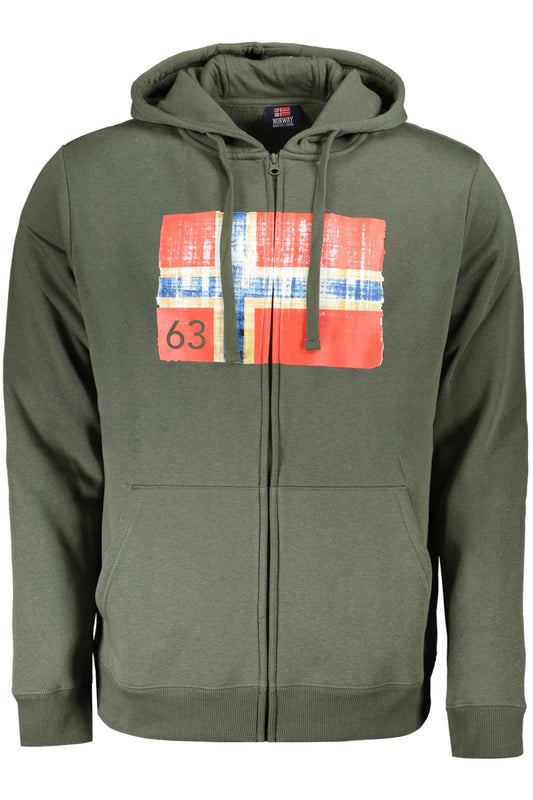 NORWAY 1963 FELPA CON ZIP UOMO VERDE-0