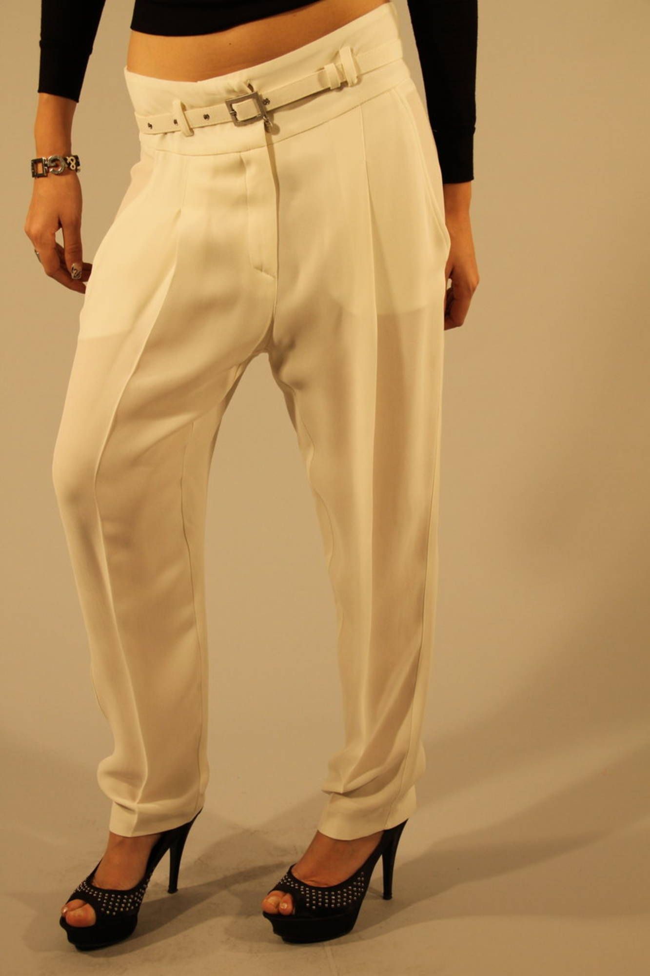 PATRIZIA PEPE PANTALONE DONNA BIANCO-2