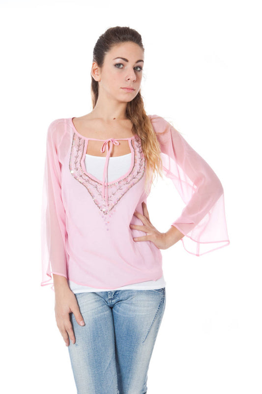 PHARD T-SHIRT MANICHE LUNGHE DONNA ROSA-0