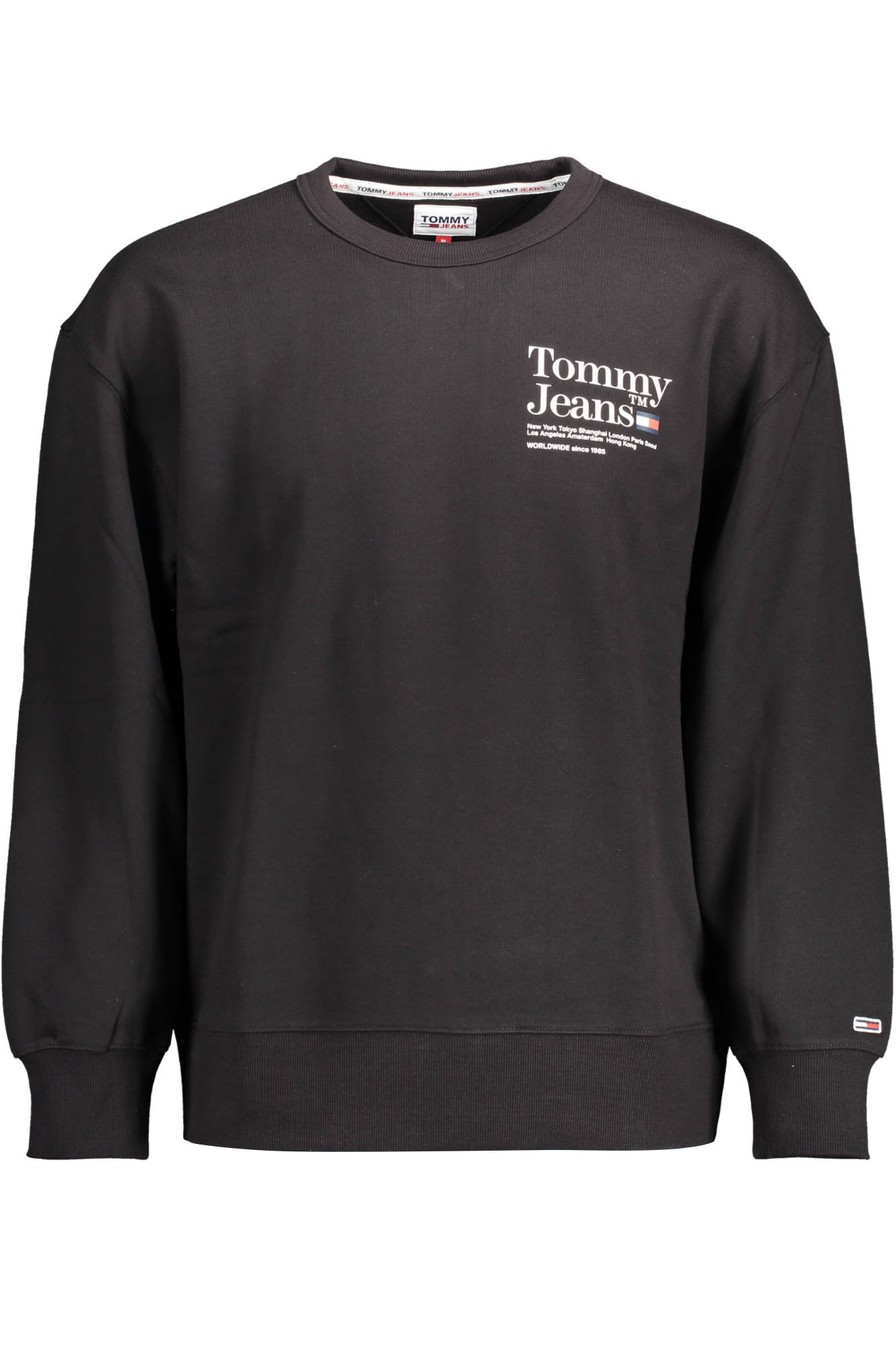 TOMMY HILFIGER FELPA SENZA ZIP UOMO NERO-0