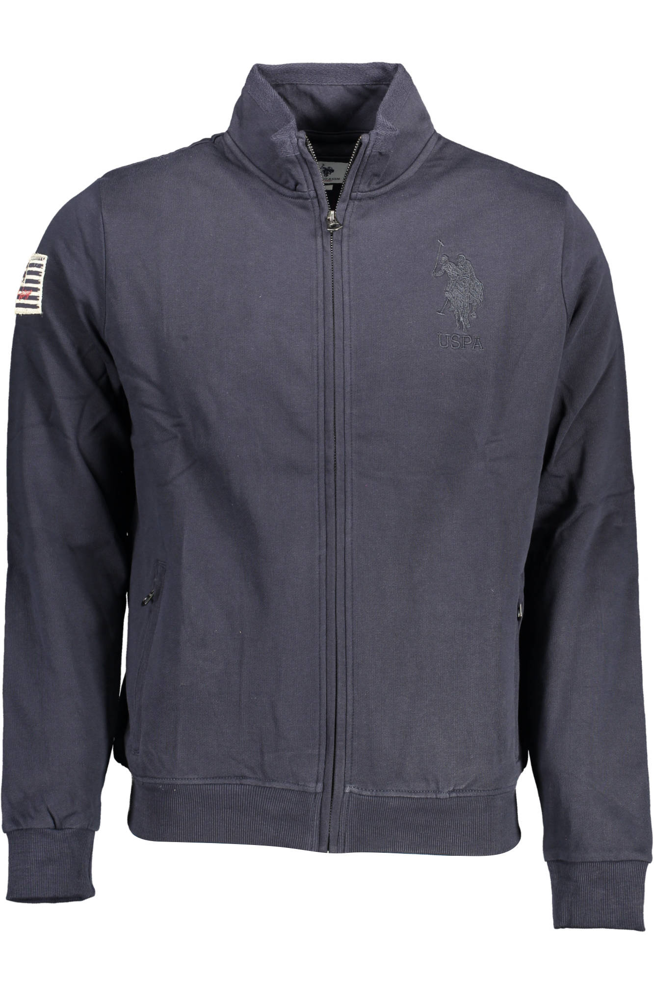 U.S. POLO FELPA CON ZIP UOMO BLU-0