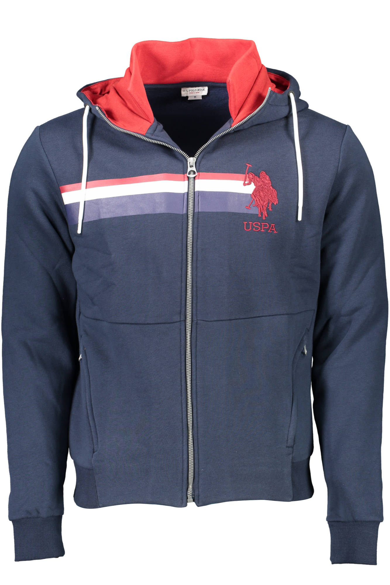 U.S. POLO FELPA CON ZIP UOMO BLU-0