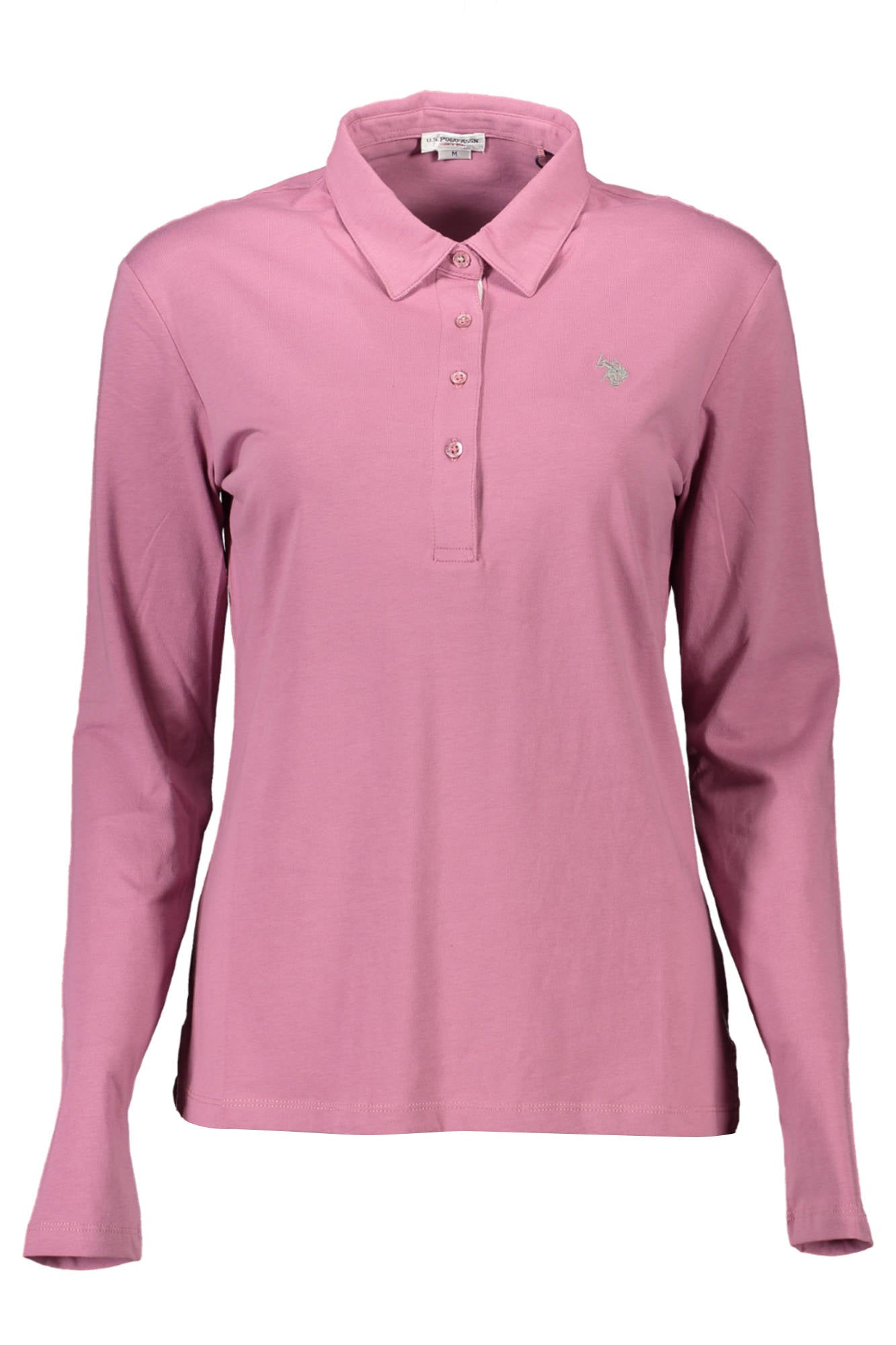 U.S. POLO POLO MANICHE LUNGHE DONNA ROSA-0