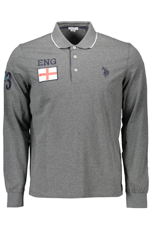 U.S. POLO POLO MANICHE LUNGHE UOMO GRIGIO-0