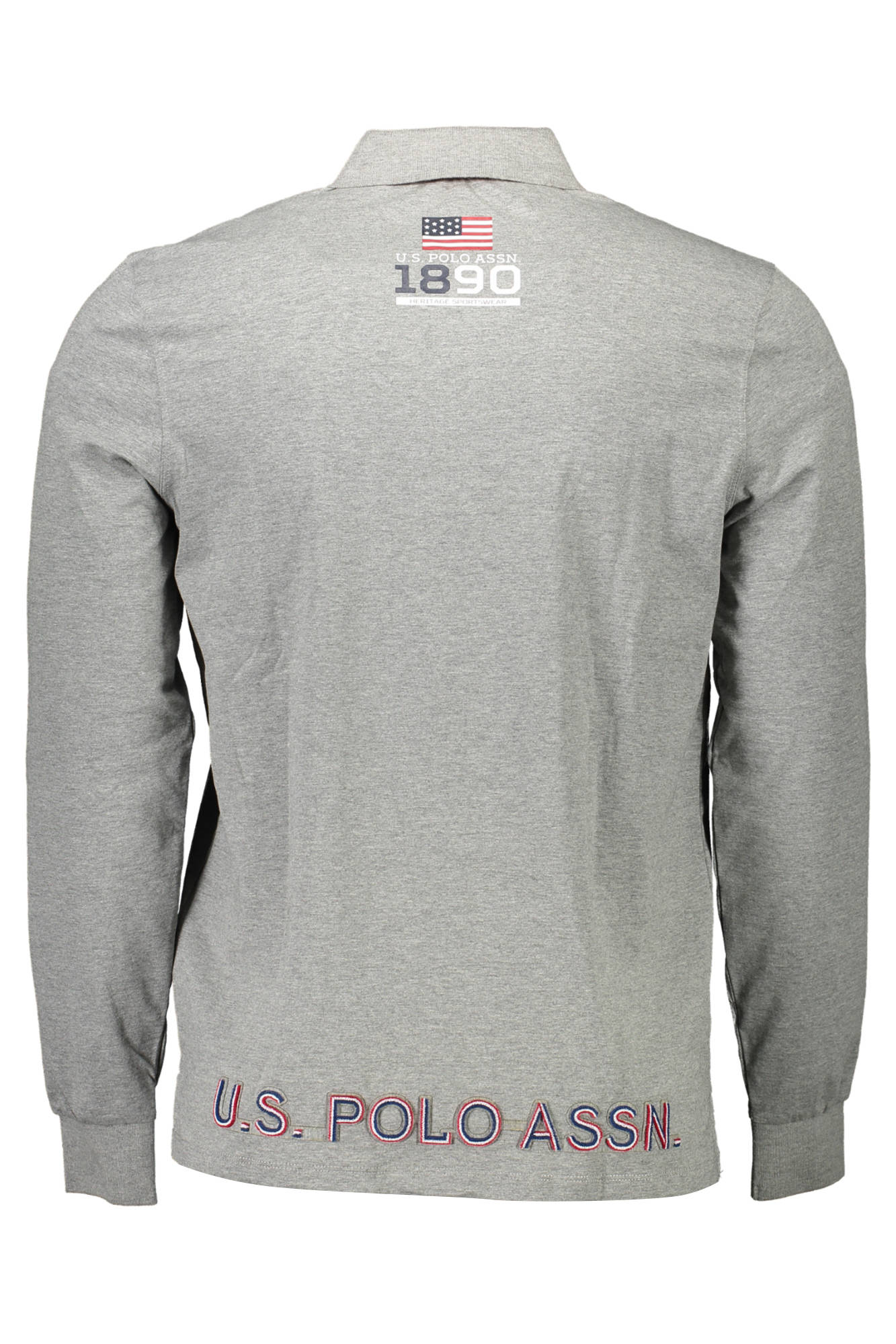 U.S. POLO POLO MANICHE LUNGHE UOMO GRIGIO-1